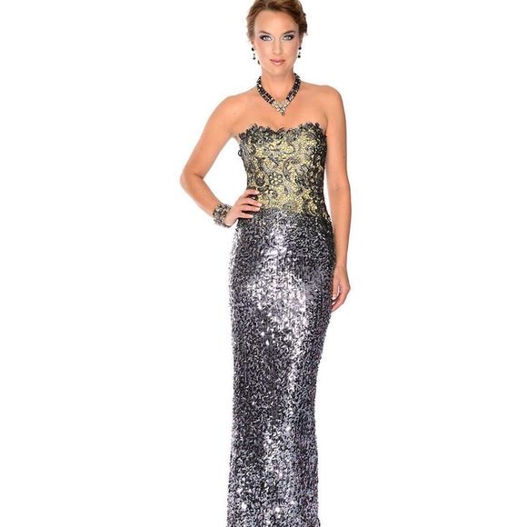 Cream Precious Formals Size 8 A-line dress